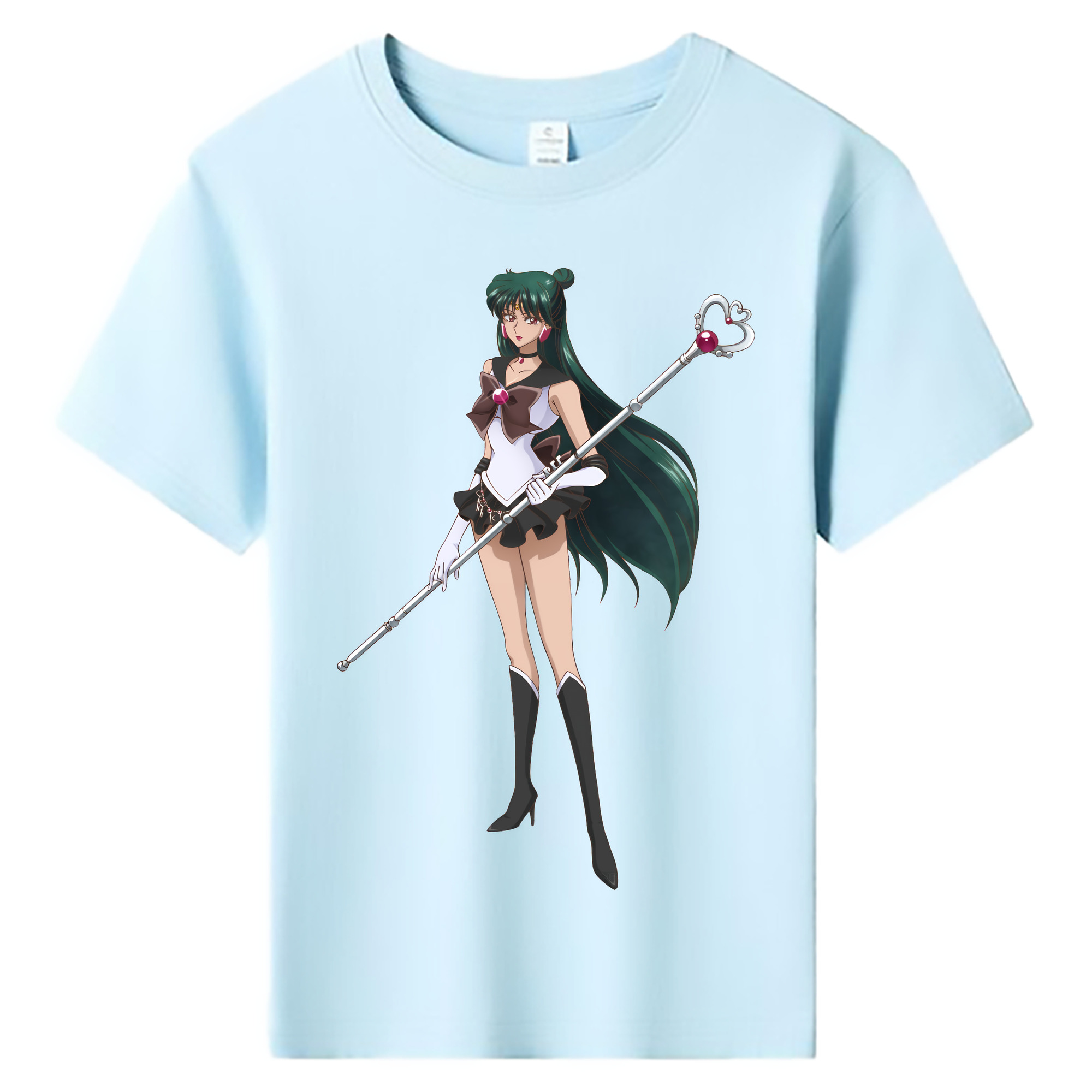 （画像用） 美少女戦士セーラームーン 冥王せつな Sailor Moon Meiou Setsuna 綿100％キッズTシャツ（フロントプリント）